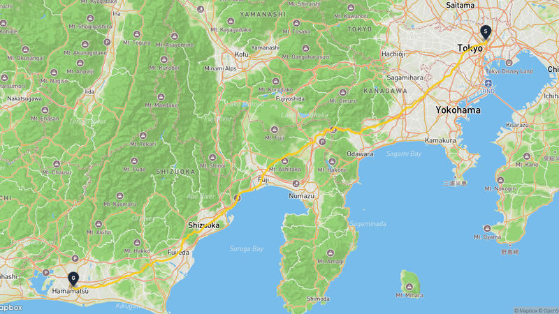 上野动物园至濱松城 登山路線