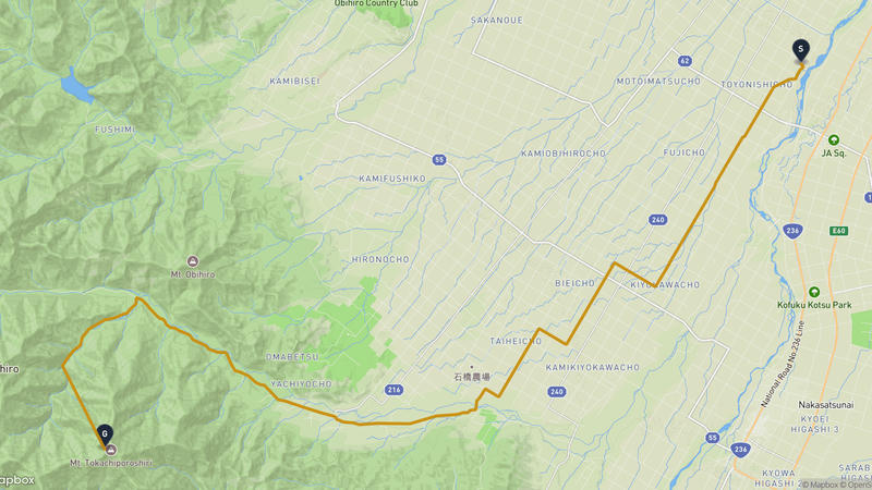 Obihiro to Mount Tokachiporoshiri Hiking Route
