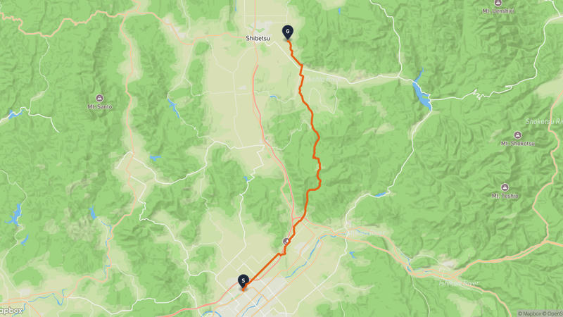 Asahikawa to Shibetsu Hiking Route