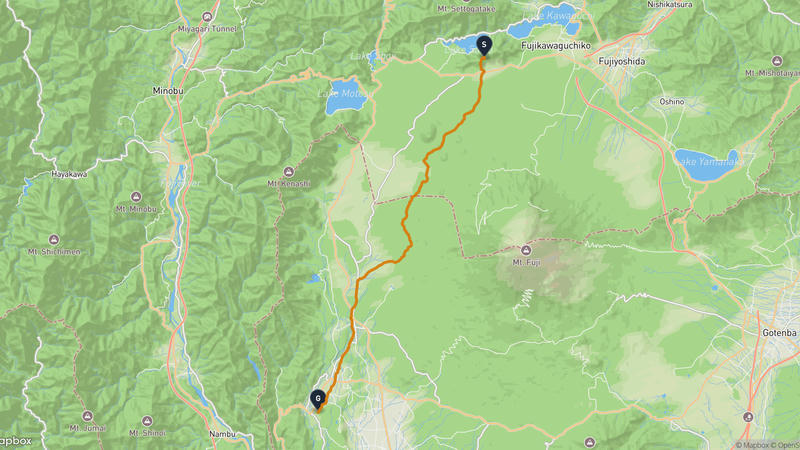 Lake Sai to Fujinomiya Hiking Route