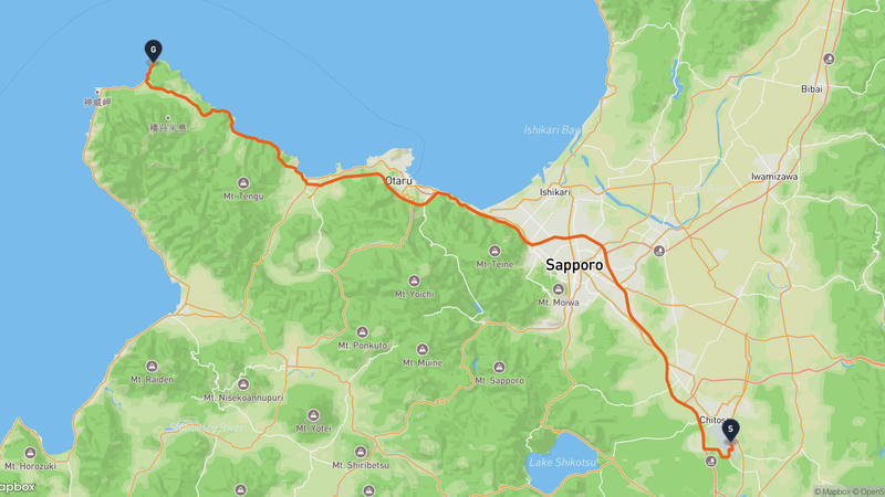 เส้นทางขับรถ Chitose-Shakotan
