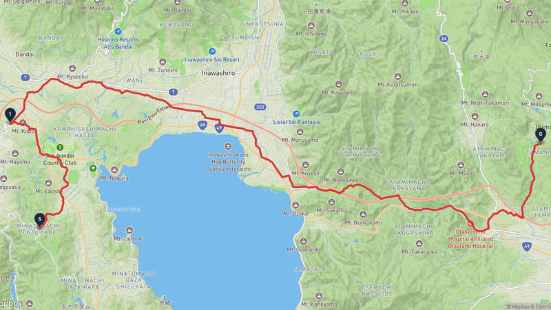 会津若松市〜大玉村 ハイキングルート