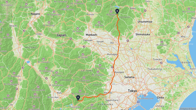 都留市至足尾銅山 登山路線