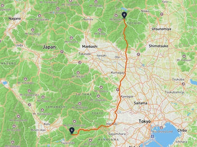 都留市 → 足尾銅山