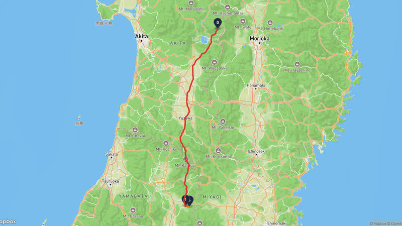 Obanazawa to Semboku Hiking Route