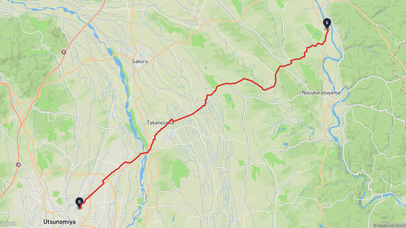 那須烏山市〜宇都宮城 ハイキングルート