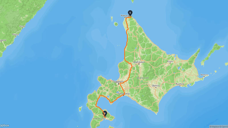 Wakkanai~Hokuto 드라이브 루트