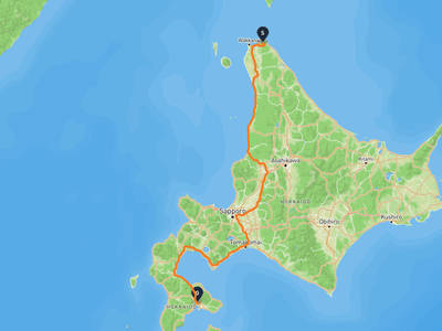 稚内市 → 北斗市