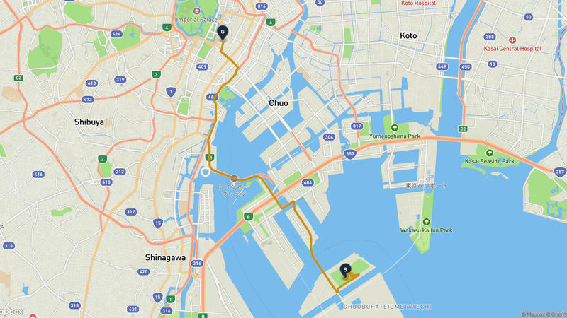 东京港至東京中城日比谷 驾车路线