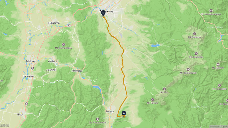 Asahikawa to Furano Hiking Route