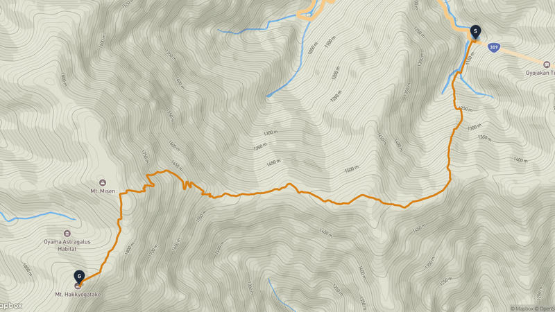 天川村至八经岳 徒步路线