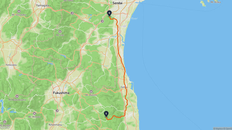 飯舘村至名取市 徒步路线