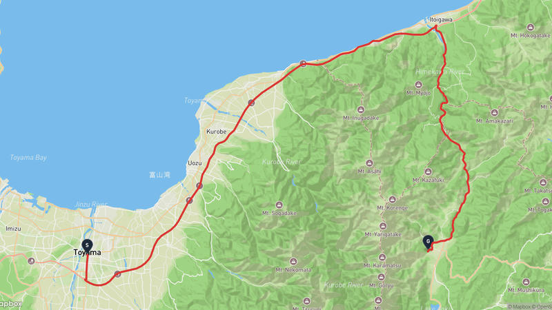 Toyama Castle to Hakuba Drive