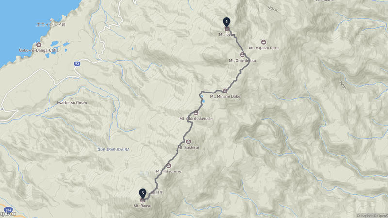 罗臼岳至硫黄山 徒步路线