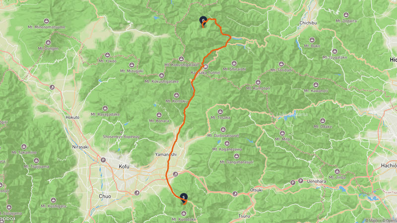 笛吹市至秩父市 登山路線