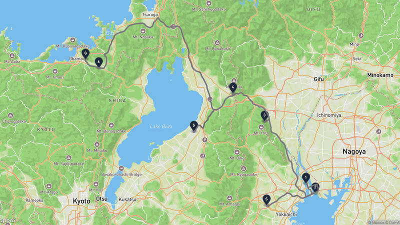 四日市市至小浜市 駕車路線