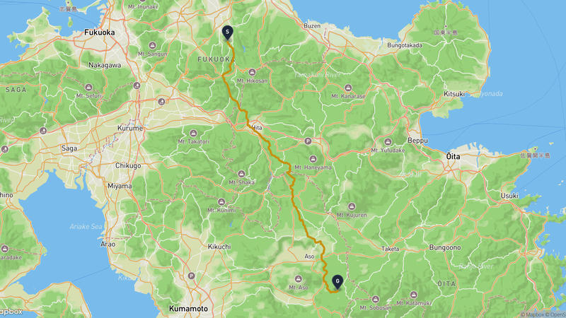 添田町至高森町 骑行路线