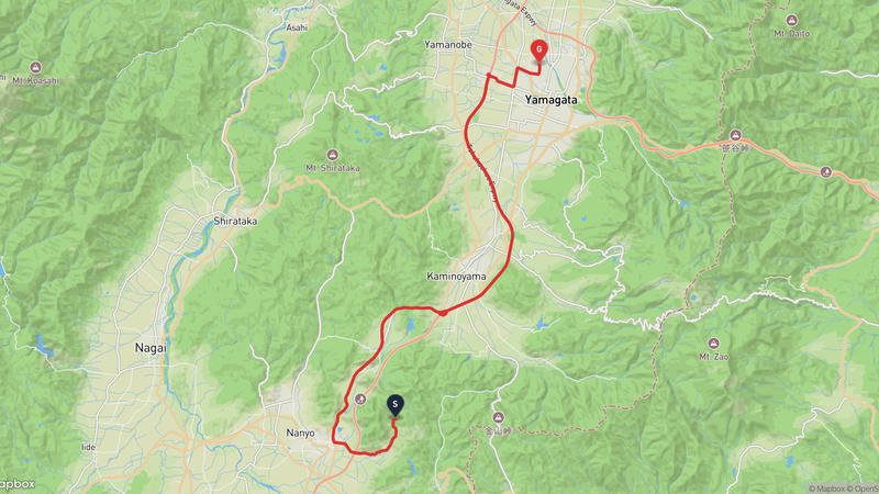 Takahata to Yamagata Castle Hiking Route