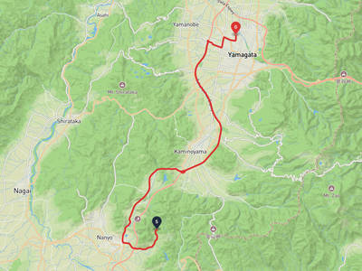 高畠町 → 山形城