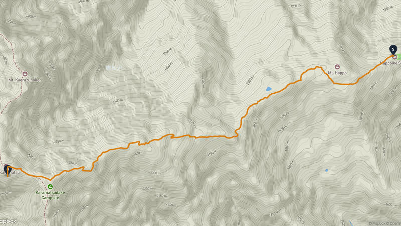 Hakuba to Karamatsu take Hiking Route