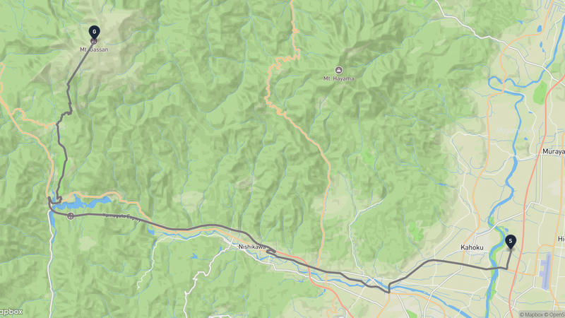 東根市至月山 駕車路線