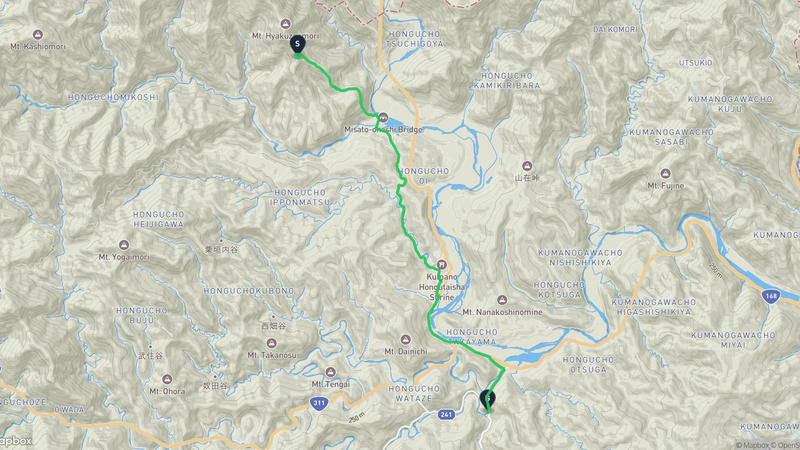 發心門王子至田辺市 登山路線