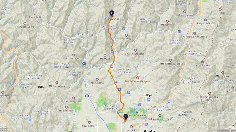 Kyoto Botanical Gardens to Kifune Shrine Hiking Route