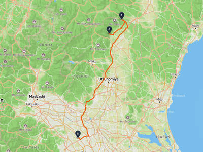 北本市 → 那須塩原市
