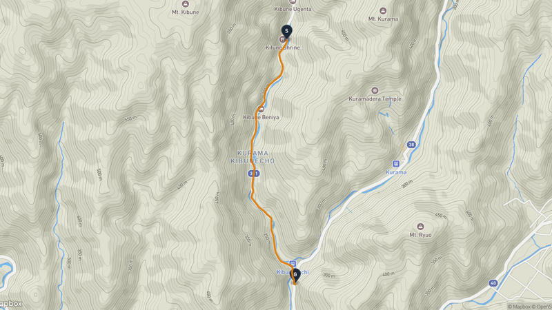 Kifune Shrine to Kibune River Hiking Route