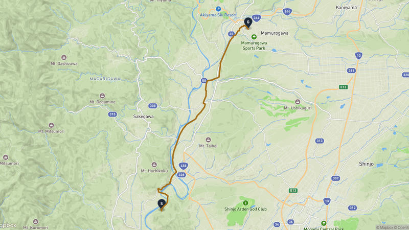 戸沢村至真室川町 登山路線