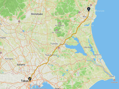 ひたちなか市 → 皇居外苑