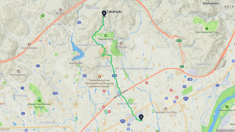 普門寺至高槻市 騎行路線