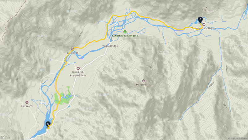 霞澤岳至松本市 登山路線