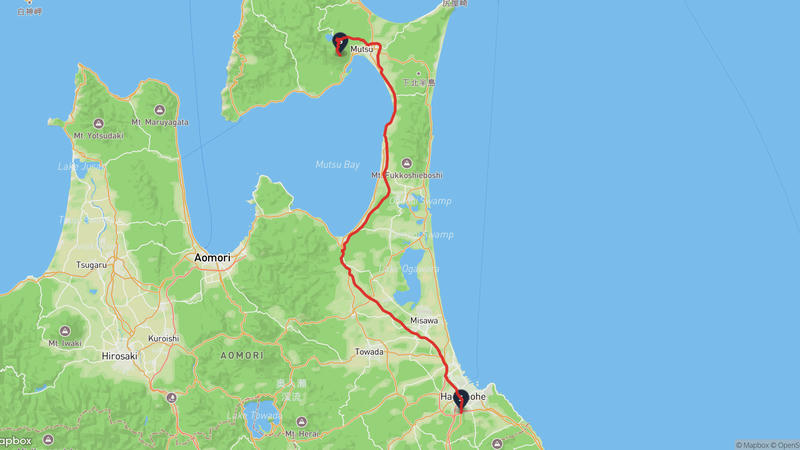 是川石器时代遗迹至恐山 驾车路线
