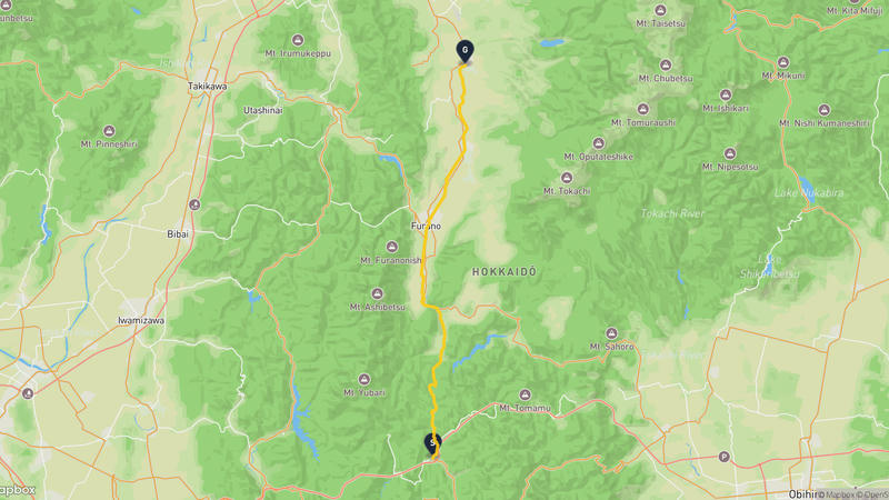 占冠村至美瑛町 登山路線