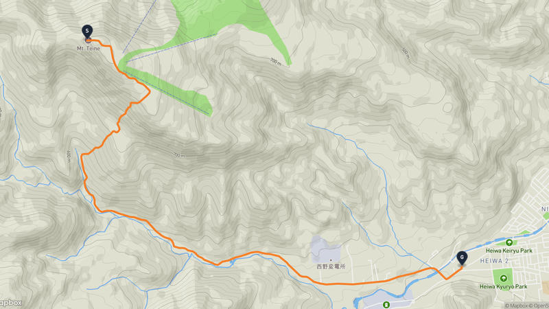 手稻山至札幌市西区 登山路線