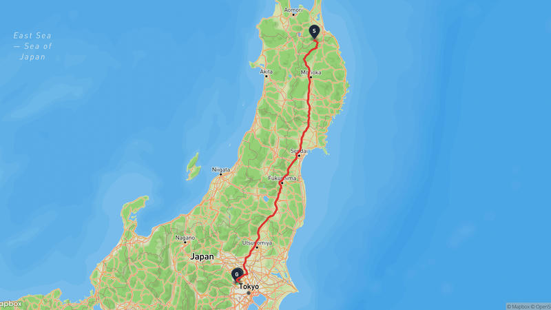 เส้นทางขับรถ Sannohe-Sayama
