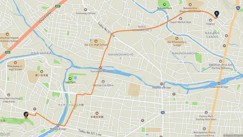 東京富士美術館至八王子市 登山路線