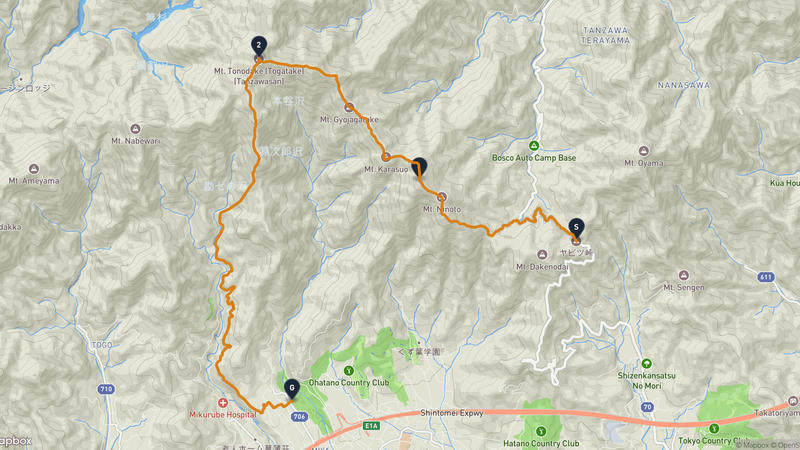 Mount Ōyama (Kanagawa) to Hadano Hiking Route