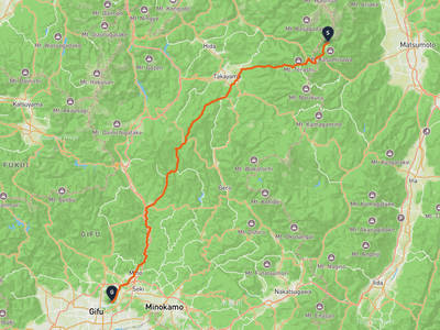 上高地 → 岐阜市