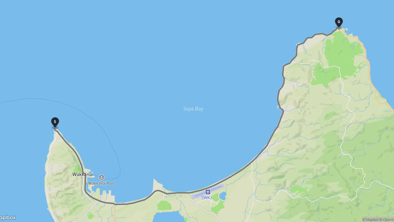 野寒布岬至宗谷岬 驾车路线