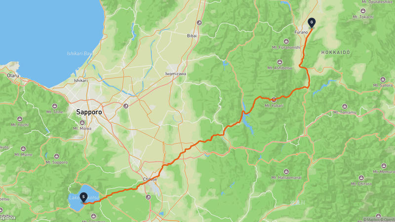 支笏湖〜富良野市 ハイキングルート