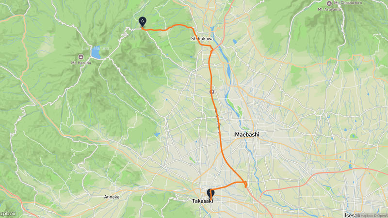高崎市至渋川市 駕車路線