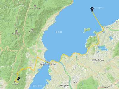 延曆寺 → 琵琶湖