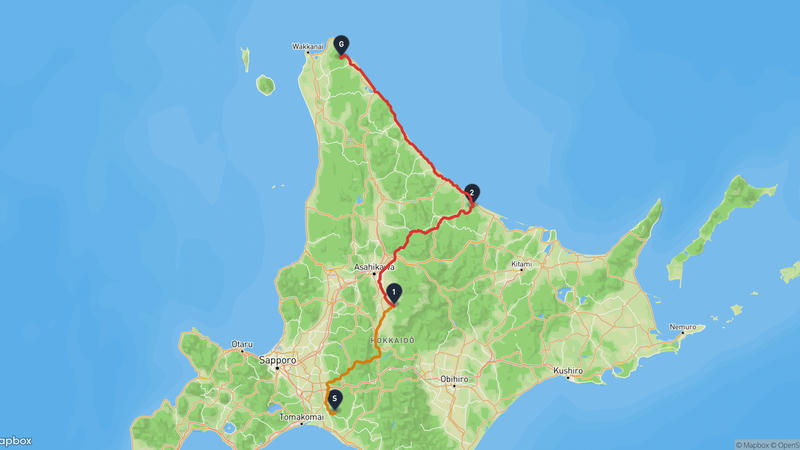 Atsuma to Wakkanai Hiking Route