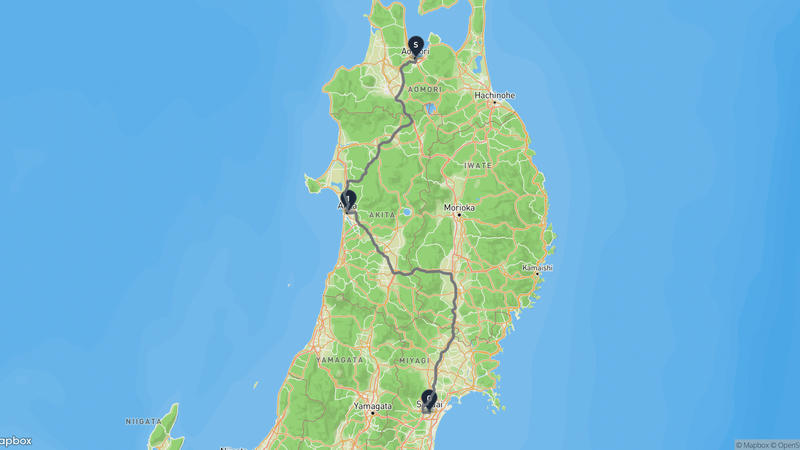 青森縣觀光物產館至勾當台公園 驾车路线