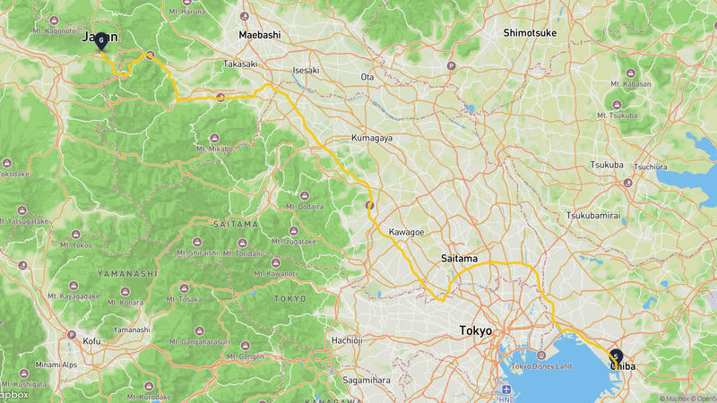 千叶市美术馆至軽井沢町 驾车路线