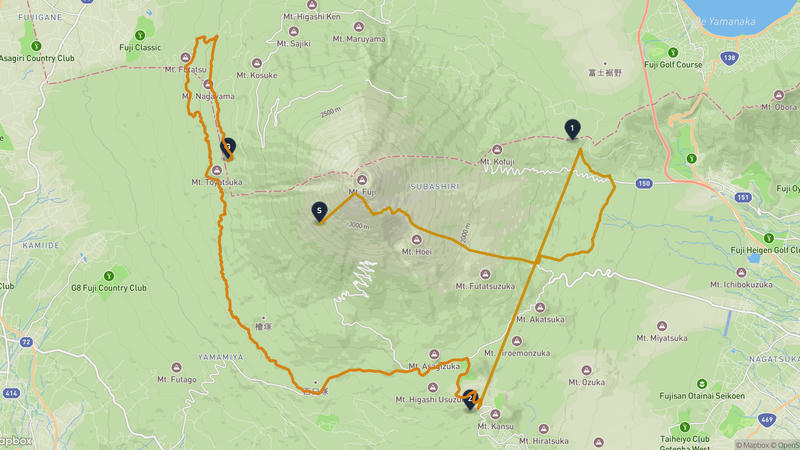 富士山至鳴沢村 徒步路线