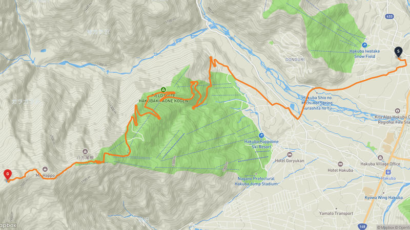白馬村至唐松岳 登山路線