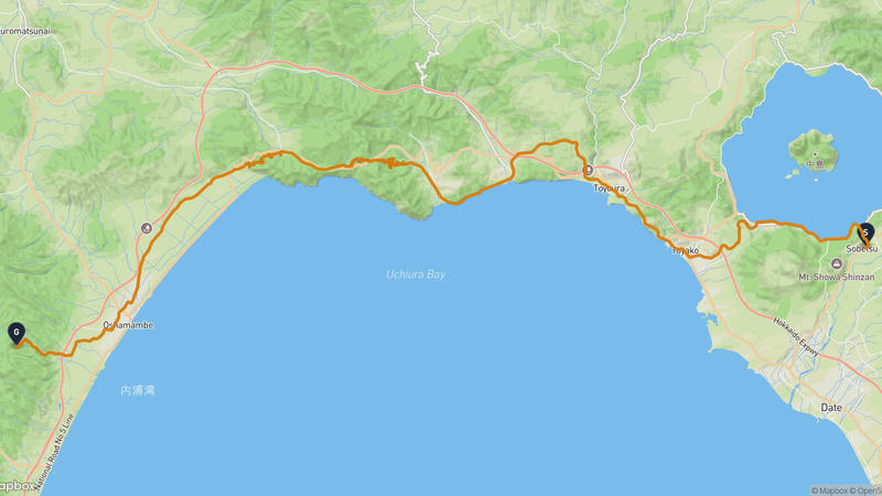 昭和新山至長万部町 徒步路线